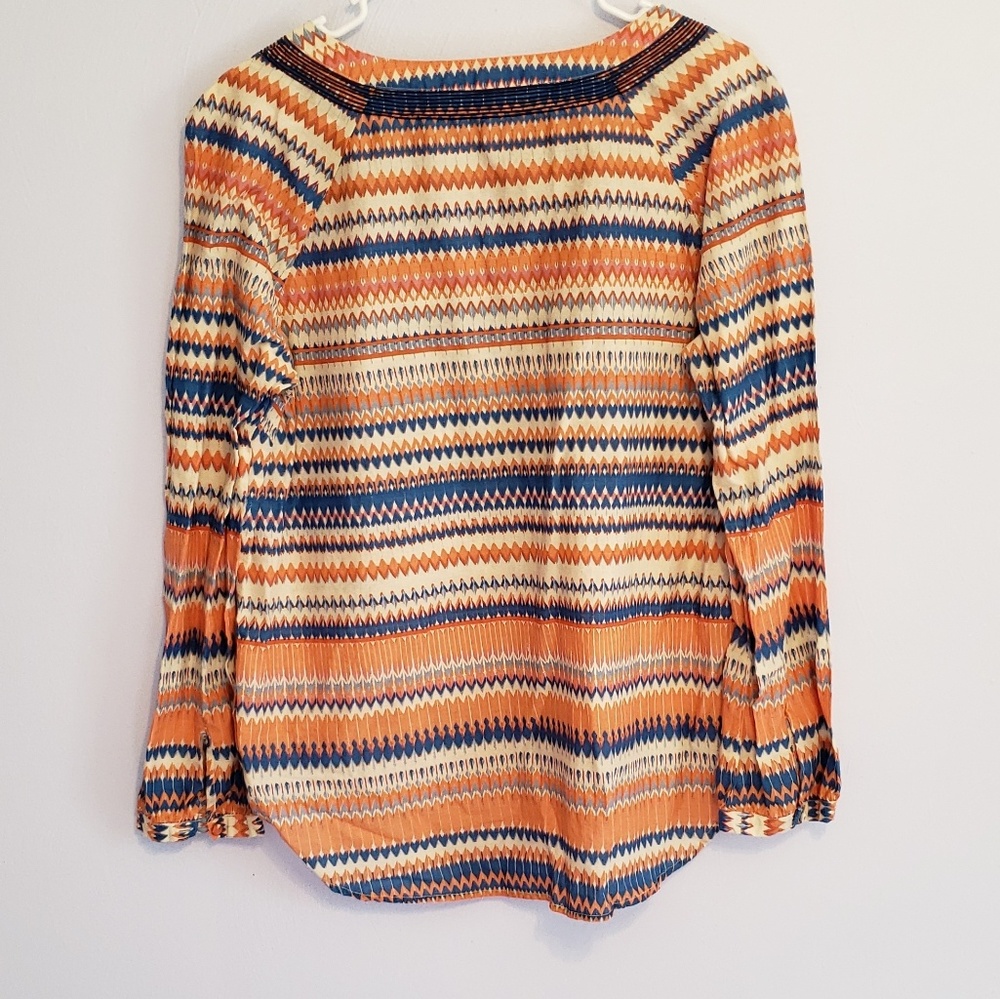 J.Crew Factory Cotton Boho Print Embroidered Top M - Picture 5 of 5